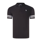 Striped Polo Shirt // Black + White (S)