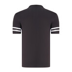 Striped Polo Shirt // Black + White (S)