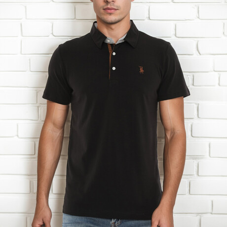 Embroidered Logo Polo Shirt // Black (S)