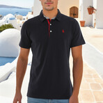 Embroidered Logo Polo Shirt // Dark Blue (S)