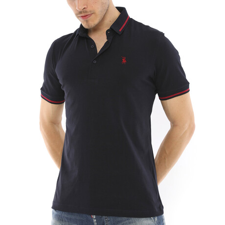 Tipped Polo Shirt // Dark Blue (S)