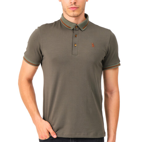 Tipped Polo Shirt // Khaki (S)