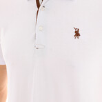 Embroidered Logo Polo Shirt // White (S)
