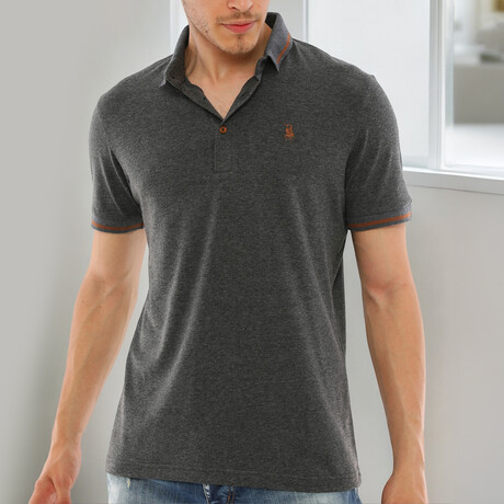Tipped Polo Shirt // Anthracite (S)