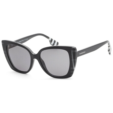 Burberry // Women's // Meryl BE4393-405181-54 // Black/Checker White Black + Dark Gray Polar
