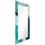 Sky Rectangular Beveled Mirror on Free Floating Reverse Printed Tempered Art Glass