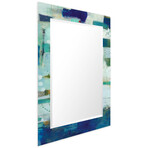 Crore Rectangular Beveled Mirror on Free Floating Reverse Printed Tempered Art Glass (30"L x 40"W x 0.4"H)