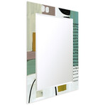 Introductions Rectangular Beveled Mirror on Free Floating Reverse Printed Tempered Art Glass