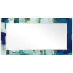 Crore Rectangular Beveled Mirror on Free Floating Reverse Printed Tempered Art Glass (30"L x 40"W x 0.4"H)
