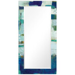 Crore Rectangular Beveled Mirror on Free Floating Reverse Printed Tempered Art Glass (30"L x 40"W x 0.4"H)
