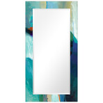 Sky Rectangular Beveled Mirror on Free Floating Reverse Printed Tempered Art Glass