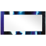 Run Off Rectangular Beveled Mirror on Free Floating Reverse Printed Tempered Art Glass (30"L x 40"W x 0.4"H)