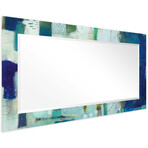 Crore Rectangular Beveled Mirror on Free Floating Reverse Printed Tempered Art Glass (30"L x 40"W x 0.4"H)