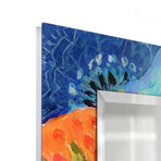 Secret Garden Floral II Rectangular Beveled Leaner Mirror on Free Floating Reverse Printed Tempered Art Glass
