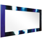 Run Off Rectangular Beveled Mirror on Free Floating Reverse Printed Tempered Art Glass (30"L x 40"W x 0.4"H)