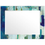 Crore Rectangular Beveled Mirror on Free Floating Reverse Printed Tempered Art Glass (30"L x 40"W x 0.4"H)