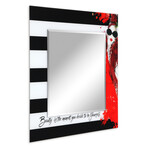 Fashion Square Beveled Mirror on Free Floating Reverse Printed Tempered Art Glass