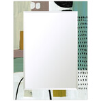 Introductions Rectangular Beveled Mirror on Free Floating Reverse Printed Tempered Art Glass