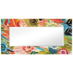 Secret Garden Floral III Rectangular Beveled Mirror on Free Floating Reverse Printed Tempered Art Glass (48"L x 32"W x 0.4"H)