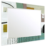 Introductions Rectangular Beveled Mirror on Free Floating Reverse Printed Tempered Art Glass