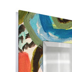 Secret Garden Floral III Rectangular Beveled Mirror on Free Floating Reverse Printed Tempered Art Glass (48"L x 32"W x 0.4"H)