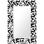 Intertwined Rectangular Beveled Mirror on Free Floating Reverse Printed Tempered Art Glass
