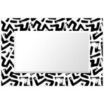 Intertwined Rectangular Beveled Mirror on Free Floating Reverse Printed Tempered Art Glass