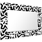 Intertwined Rectangular Beveled Mirror on Free Floating Reverse Printed Tempered Art Glass