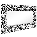 Intertwined Rectangular Beveled Leaner Mirror on Free Floating Reverse Printed Tempered Art Glass