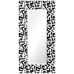 Intertwined Rectangular Beveled Leaner Mirror on Free Floating Reverse Printed Tempered Art Glass