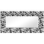 Intertwined Rectangular Beveled Leaner Mirror on Free Floating Reverse Printed Tempered Art Glass