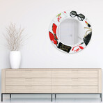 Boss Lady Round Beveled Mirror on Free Floating Reverse Printed Tempered Art Glass