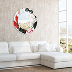 Boss Lady Round Beveled Mirror on Free Floating Reverse Printed Tempered Art Glass