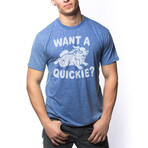 Want A Quickie T-Shirt // Royal Heather (S)
