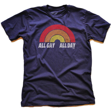 All Gay All Day T-Shirt // Navy Heather (S)