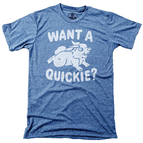 Want A Quickie T-Shirt // Royal Heather (S)