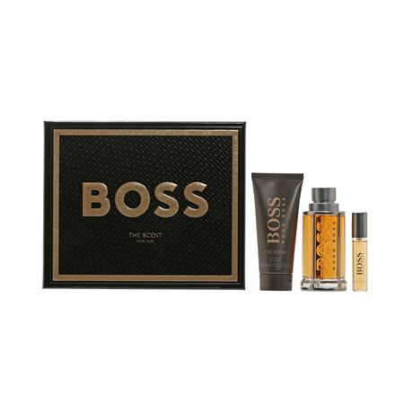 Men's Fragrance // Hugo Boss // The Scent Set / EDT Spray + Shower Gel + EDT // 3.4 oz +3.4 oz +10ml