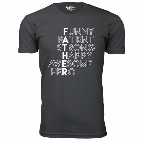 Funny pAtient sTrong Happy awEsome heRo T-Shirt // Charcoal (S)