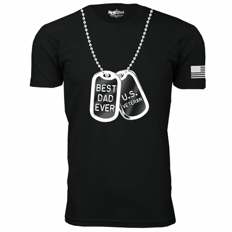 Best Dad Ever Dog Tag T-Shirt // Black (S)