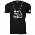 Best Dad Ever Dog Tag T-Shirt // Black (2XL)