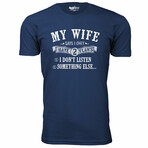 My Wife Says I Only have 2 Flaws T-Shirt // Navy (XL)