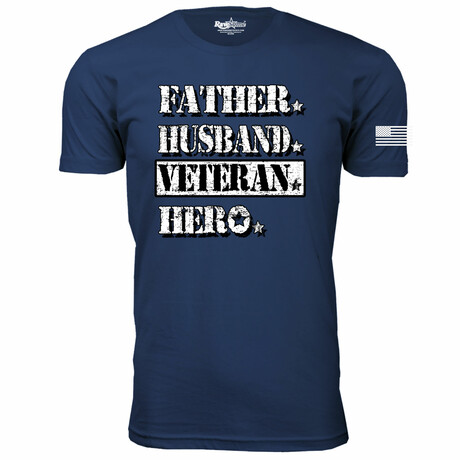 Father Husband Veteran Hero T-Shirt // Navy (S)
