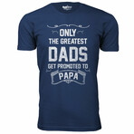 Only The Greatest Dads Get Promoted T-Shirt // PAPA // Navy (L)