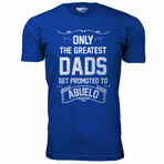 Only The Greatest Dads Get Promoted T-Shirt // ABUELO // Royal (2XL)