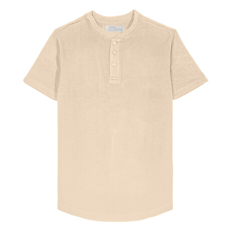 Horizon Ottoman Classic Rounded Bottom SS Henley Tee // Oat (S)