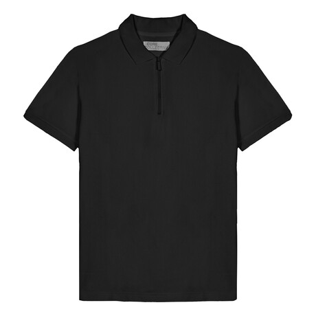 Pivot Vertical Ottoman SS Zip Polo // Black (S)