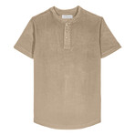 Horizon Ottoman Classic Rounded Bottom SS Henley Tee // Birch (XL)