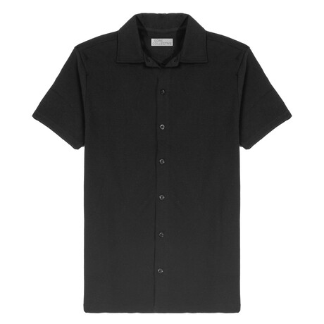Horizon Ottoman Button Down SS Shirt // Black (S)