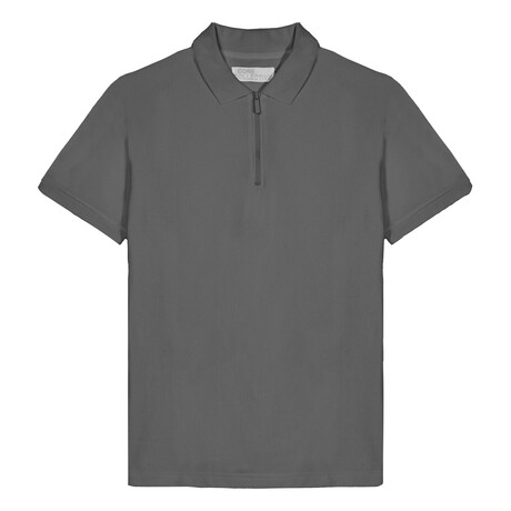 Pivot Vertical Ottoman SS Zip Polo // Charcoal (S)