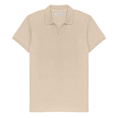 Pivot Vertical Ottoman SS V-Neck Polo // Oat (S)